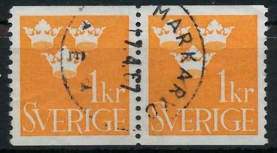 Schweden DS 3 KRONEN Nr 268A zentrisch gestempelt WAAGR PAAR XA668CE