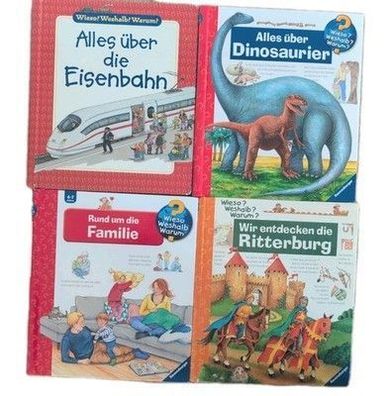 Wieso Weshalb Warum 4er Set Dinosaurier Ritterburg Eisenbahn