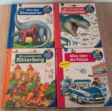 Wieso Weshalb Warum 4er Set Polizei Ritterburg Dinosaurier