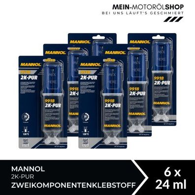 Mannol 2K-PUR Zweikomponentenklebstoff 6x24 ML