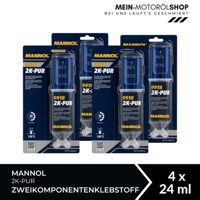 Mannol 2K-PUR Zweikomponentenklebstoff 4x24 ML