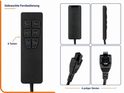 TEMPUR Fernbedienung 6 Tasten für Lattenrost – Froli Frolexus Morgana – gebraucht
