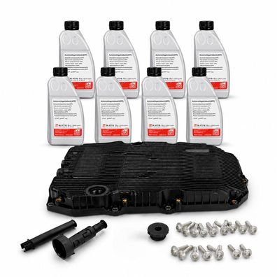 8L Automatikgetriebe Öl + Ölwanne Hydraulikfilter für Mercedes 9G-Tronic 725.0