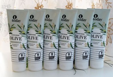 6x125ml today Olive Handcreme Olivenöl Sheabutter Feuchtigkeitspflege Hand Creme
