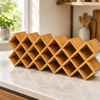 Best For Home Gewürzregal Bambus - Gewürz Organizer mit 18 Fächern für die Küche