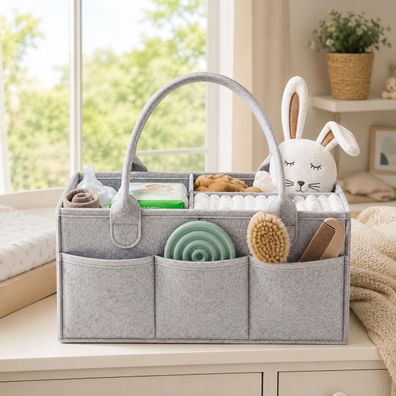Best For Kids Windelkorb Baby-Wickeltisch Organizer mit Trennwänden fürs Kinderzimmer