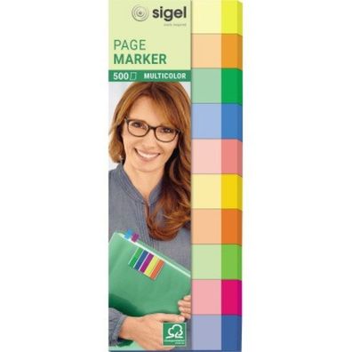 Sigel Index Haftstreifen Multicolor 10 farbig 150 x 50mm