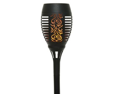 Solar Fackel plastik Flacker-Effekt Ø10cm H.49.5cm schwarz/Flamme