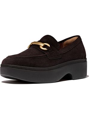 FitFlop Damen Loafer F-Luma Chunky-Snaffle Suede Demi-Wedge Loafers II8