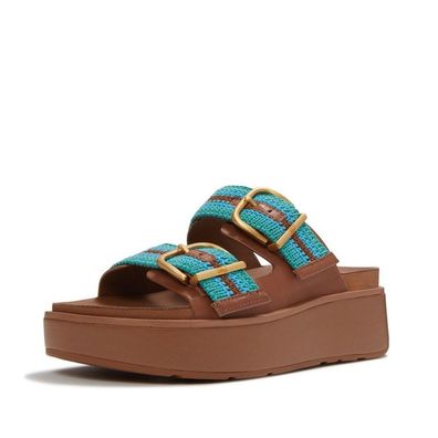 FitFlop Damen Sandalen Gen-FF Max Buckle Stripe-Webbing Two-Bar Slides A3E
