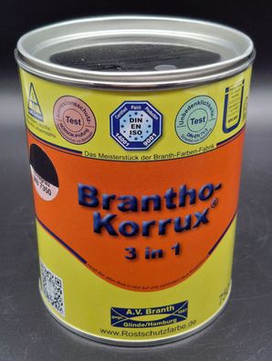 750ml Brantho Korrux 3in1 Novagrau MB7350 Rostschutz & Metallschutz Farbe