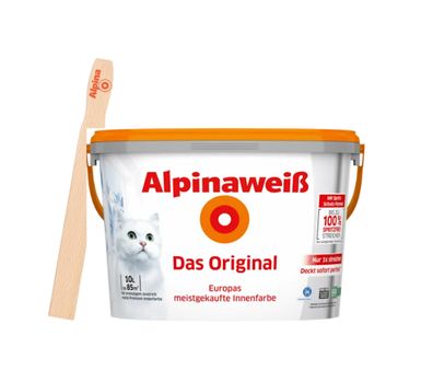 Alpinaweiß Das Original - mit Rührholz (10 Liter) Alpina