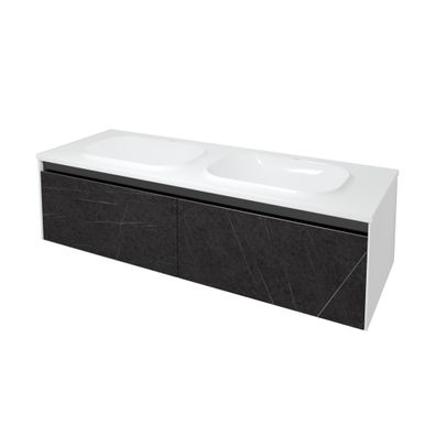 Kolpa Pandora Schrank mit Doppelwaschbecken OUP 150 BLACK STONE