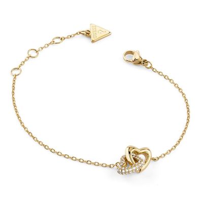 Guess Schmuck Damen-Armband Herzen Goldfarben JUBB06014JWYGS