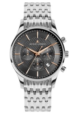 Jacques Lemans Herren-Armbanduhr Chronograph London Anthrazit 1-2228I