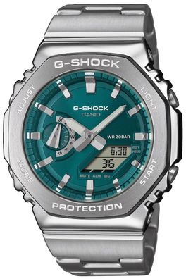 Casio G-Shock Classic Armbanduhr Silberfarben/Petrol GM-2110D-3A1ER