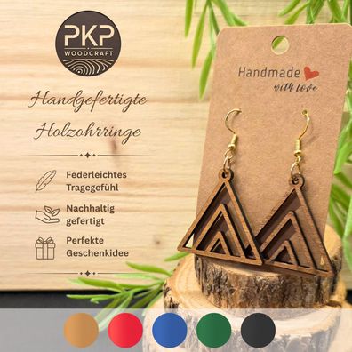 Holzohrringe Handgefertigt "Gipfelstürmer" - Ohrringe aus Holz