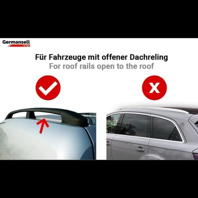 Dachträger passend für VW T5/T6 Bj. ab 2003 2x Aluminium 140 cm - Farbe: