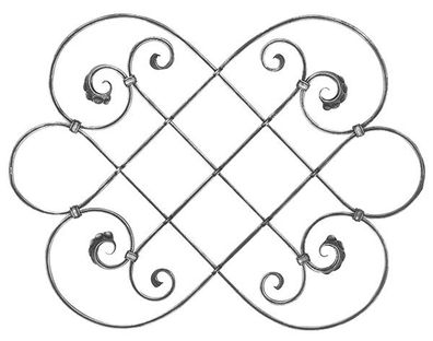 Mittelelement | Schwerbarock | Maße: 600x780 mm | Material: 16x8 mm, gerillt | Stahl