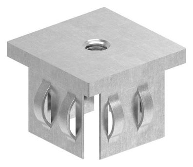 Einschlagkappe Stahl 40x40 mm Wandstärke 2-3 mm mit Innengewinde M8