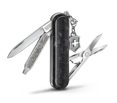 Victorinox Classic SD Brilliant Carbon Taschenmesser mit 5 Funktionen