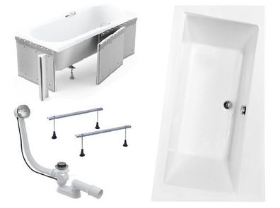 Badewanne Eckwanne Acryl Infinity 170x110 Rechts Styropor | Ablauf & Füße GRATIS !