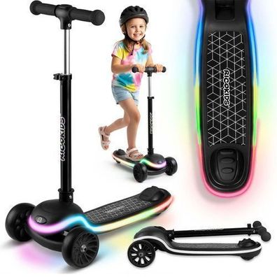Ricokids Leddi Dreirad-LED-Balance-Scooter für Kinder - Schwarz