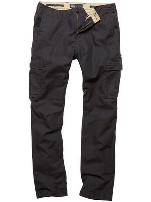 Vintage Industries Slimfit Cargohose Mallow Pants Off Black