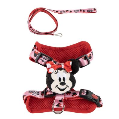 Disney Minnie Mouse Hunde Geschirr mit Leine für Spaziergänge und Alltag