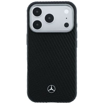 Mercedes Semi Wrap Wood kompatibel mit iPhone 18 Pro und 17 Pro Schwarz Hülle