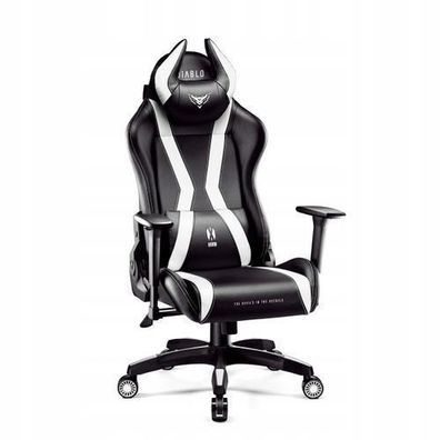 Diablo X-Horn Gaming Stuhl Bürostuhl Schreibtischstuhl Schwarz-Weiß, Größe Normal