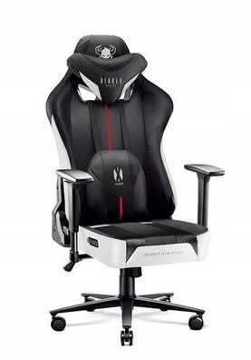Diablo X-Player Gaming Stuhl Bürostuhl Schreibtischstuhl Weiß-Schwarz, Größe Normal