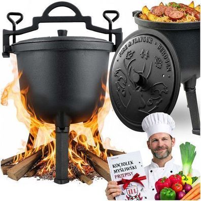 Gusseiserner Kessel 11l für Jagdbraten am Lagerfeuer/Grill BD-482 348210