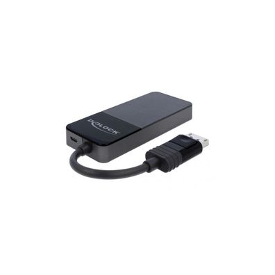 DeLOCK DisplayPort Splitter 1.4 > 3x HDMI MST (schwarz, 12,5cm Kabel)