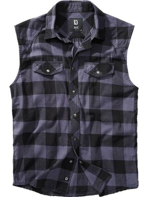Brandit Men Hemd Checkshirt sleeveless Black/Grey