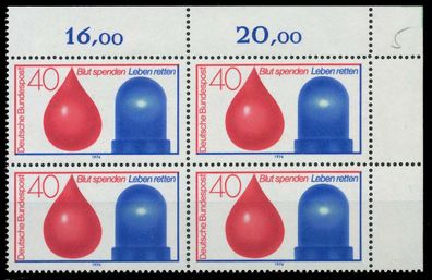 BRD BUND 1974 Nr 797 postfrisch Viererblock ECKE-ORE X5FE5CE