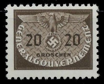 Generalgouvernement DIENST Nr 20 postfrisch XB01CBA