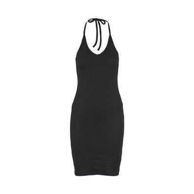 Urban Classics Damen Kleid Ladies Rib Jersey Neckholder Dress TB7547