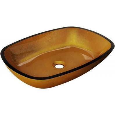 Mexen Araks Aufsatzwaschbecken aus Glas 54 x 39 cm, gold - 24155450