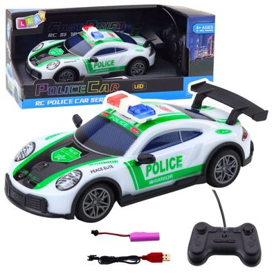 Lean Toys Polizei Sportwagen Ferngesteuert Rc Drift Lichter Led 1:22