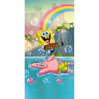 Jerry Fabrics SpongeBob Badetuch Strandtuch Duschtuch 70 x 140 cm 100% Baumwolle