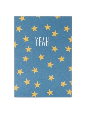 Glückwunschkarte 'Yeah' mit Sternenmuster, A6, 300 gsm, Premium Grußkarte blanko