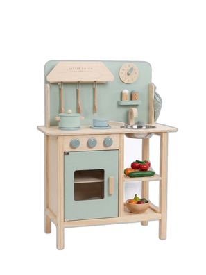 Little Dutch Holz-Spielküche Mint – Kinderküche aus Holz mit Zubehör, 85 cm