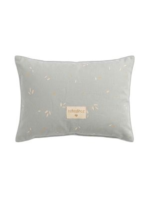 nobodinoz Kissen Laurel Klein Willow Soft Blue 22x35 cm – Bio-Baumwolle