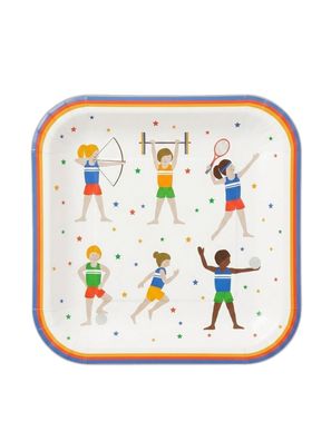 AVA & YVES Pappteller Sportfest 8er-Set 23 cm – Motivteller für Sportparty