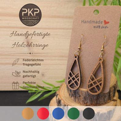 Holzohrringe Handgefertigt "Keule" - Ohrringe aus Holz