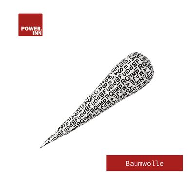 POWER INN® Schultütenkissen ca. 70 cm | Weiß mit schwarzen Buchstaben