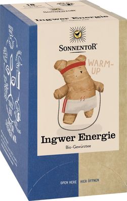 3x Sonnentor Ingwer Energie Tee, Doppelkammerbeutel 32,4g