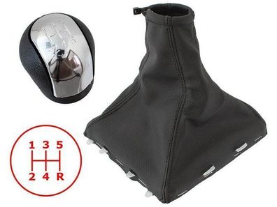 Opel Vectra C 02-08 Schaltknauf 5-Gang Chrom, Rahmen Weiß 2-teiliges Set