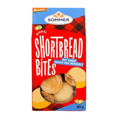 6x SOMMER Dinkel Shortbread Bites mit einem Hauch von Meersalz 150g